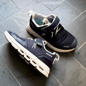 On Running Kids’ Navy and White Sneakers